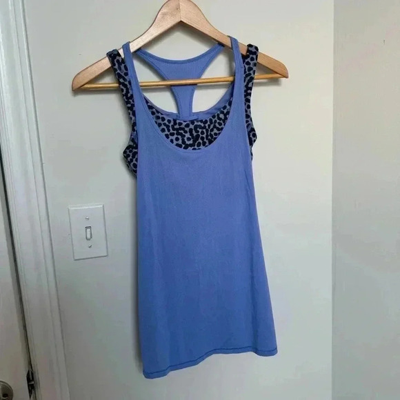 Lululemon All Sport Support Tank Lullaby / Ace Spot Lullaby Black 6 - Picture 5 of 8